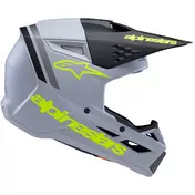 Alpinestars SM3 YOUTH RADIUM Kids Cross Enduro Motorcycle Мотошлем Grey Black Yellow Fluorescent Matt