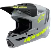 Alpinestars SM3 YOUTH RADIUM Kids Cross Enduro Motorcycle Мотошлем Grey Black Yellow Fluorescent Matt