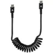Spiral USB Cable Lamp Type-C to Type-C - 100 cm - Black