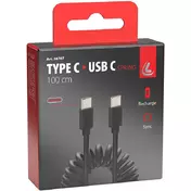 Spiral USB Cable Lamp Type-C to Type-C - 100 cm - Black