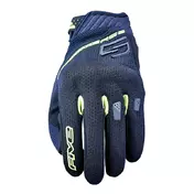 Five Rs3 Evo Airflow мотоперчатки Black Fluo Yellow Синий