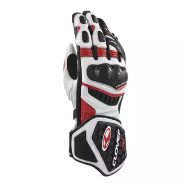 Clover Rs-9 Race Replica мотоперчатки White Red Black Красный