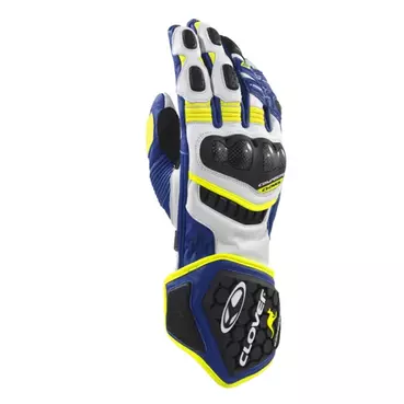 Clover Rs-9 Race Replica мотоперчатки White Blue Yellow Синий