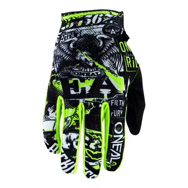 O Neal Matrix Attack мотоперчатки Black Neon Yellow Зеленый
