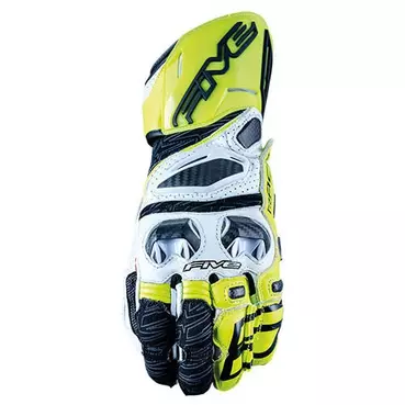 Five Rfx Race мотоперчатки White Yellow Fluo Желтый