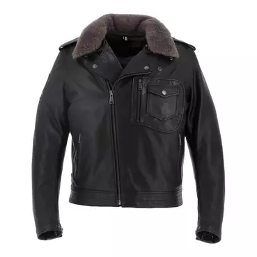 Helstons Perco Leather мотокуртка Black Черный