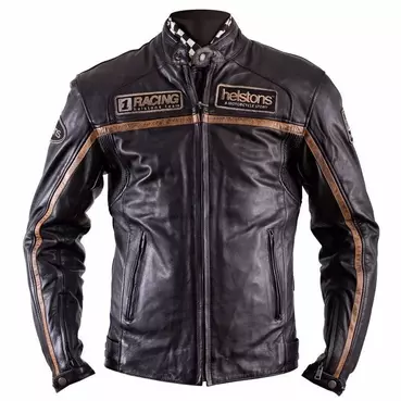 Helstons Daytona Leather мотокуртка Black Черный