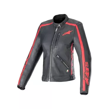 Alpinestars Stella Dyno Leather мотокуртка Black Red Красный