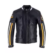 Helstons Vulcan Leather мотокуртка Black Yellow Черный