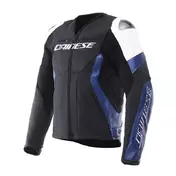 Dainese Racing 5 Leather мотокуртка Black White Blue Синий