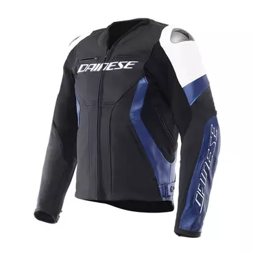 Dainese Racing 5 Leather мотокуртка Black White Blue Синий