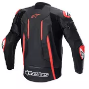 Alpinestars Fusion Leather мотокуртка Black Red Fluo Красный