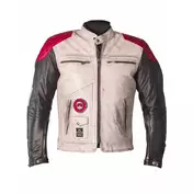 HELSTONS Tracker lederjacke White / Black / Red