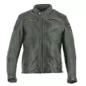 Helstons Trevor Rag Leather мотокуртка Green Black Зеленый
