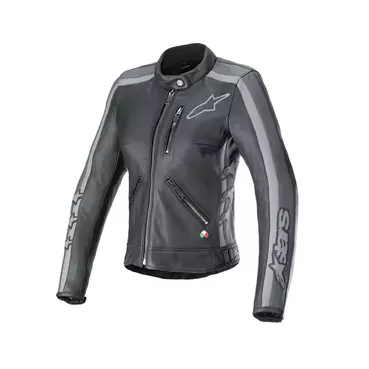 Alpinestars Stella Dyno Leather мотокуртка Black Grey Серый