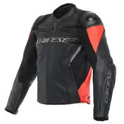 Dainese Racing 4 Leather мотокуртка Black Red Fluo Красный