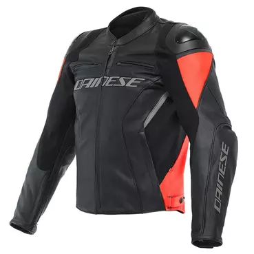 Dainese Racing 4 Leather мотокуртка Black Red Fluo Красный