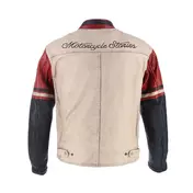 Helstons Indianapolis Leather мотокуртка Beige Red Бежевый