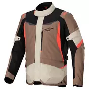 ALPINESTARS ST-1 WP Rennjacke Dark Khaki / Sand / Black / Red Fluor