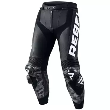 REBELHORN REBEL Leather Motorcycle мотоштаны Black White