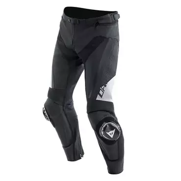 Dainese Delta 4 Leather мотоштаны Black White Белый