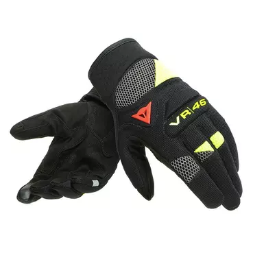 Dainese Vr46 Curb Short мотоперчатки Black Yellow Желтый