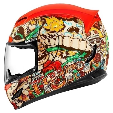 Icon Airmada Dia De Los Muertos красный мотошлем