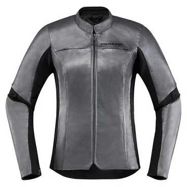 Icon Overlord Leather мотокуртка серая женская