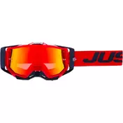 маска Moto Cross Enduro Just1 Iris 2.0 Logo Red Black Red Mirror Lens