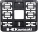 Рамка для номера мотоцикла нового образца Kawasaki белая 190*145мм