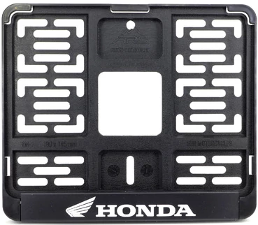 Рамка для номера мотоцикла нового образца Honda белая 190*145мм