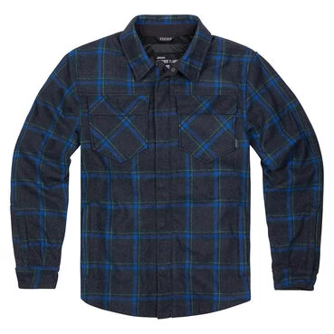 Icon Upstate Riding Flannel моторубашка с защитой синяя